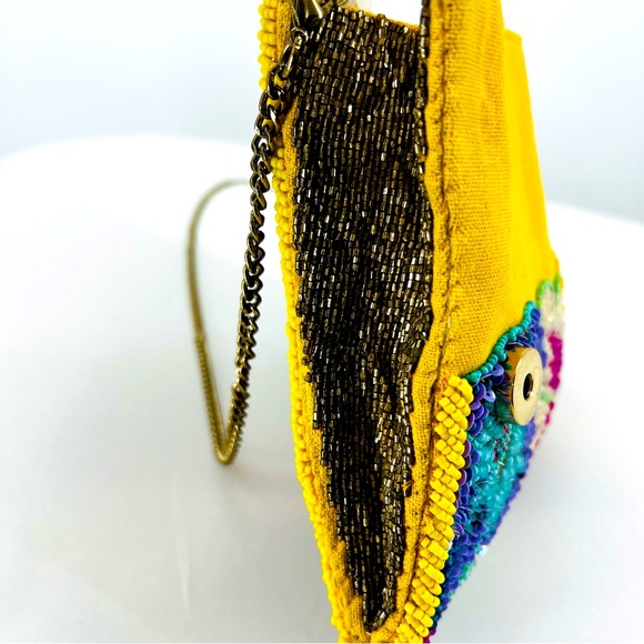 Anthropologie The Fiona Beaded Bag Floral Icon Edition Multicolor Crossbody EUC - Picture 6 of 17